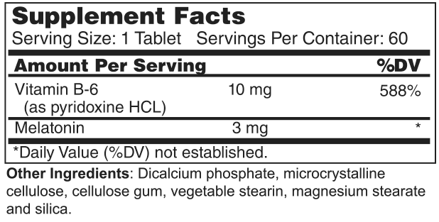 Melatonin 3 mg with B-6