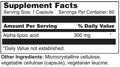 ALA 300 Alpha Lipoic Acid 300 mg