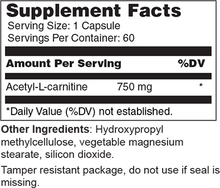 Load image into Gallery viewer, Acetyl-L-Carnitine 750 mg
